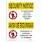Signmission OSHA Security Sign, 7" Height, 10" Width, No Admittance Bilingual, Landscape, SN-D-L-11561 OS-SN-D-710-L-11561 - alternate 1